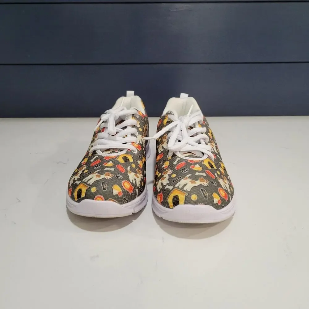Jack Russell Patterned Sneaker Size 8